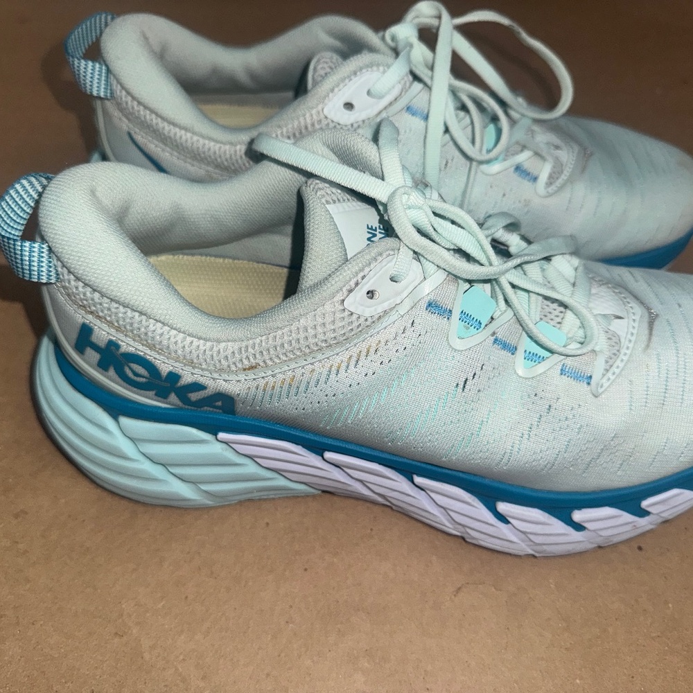 Hoka One One Shoes Women Size 8.5 Gaviota 3 Light Blue Athletic Running 1235